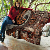 Vintage Samoa Siapo Mamanu Quilt Brown Samoan Tapa Motif - Polynesian Pride