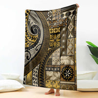 Vintage Samoa Siapo Mamanu Blanket Gold Samoan Tapa Motif LT9 - Polynesian Pride