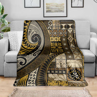 Vintage Samoa Siapo Mamanu Blanket Gold Samoan Tapa Motif LT9 - Polynesian Pride