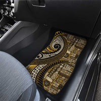 Vintage Samoa Siapo Mamanu Car Mats Gold Samoan Tapa Motif - Polynesian Pride