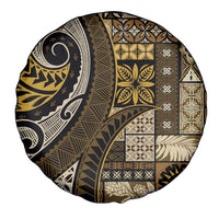 Vintage Samoa Siapo Mamanu Spare Tire Cover Gold Samoan Tapa Motif - Polynesian Pride
