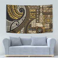 Vintage Samoa Siapo Mamanu Tapestry Gold Samoan Tapa Motif - Polynesian Pride