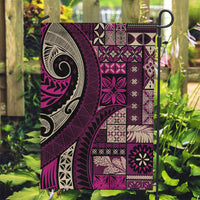 Vintage Samoa Siapo Mamanu Garden Flag Pink Samoan Tapa Motif - Polynesian Pride