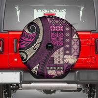 Vintage Samoa Siapo Mamanu Spare Tire Cover Pink Samoan Tapa Motif - Polynesian Pride
