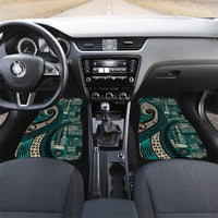 Vintage Samoa Siapo Mamanu Car Mats Teal Samoan Tapa Motif - Polynesian Pride