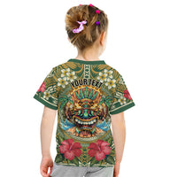 Hawaii Tiki Mask Personalized Kid T Shirt Mele Kalikimaka i Iulai!