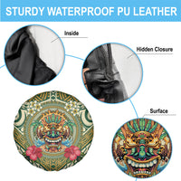 Hawaii Tiki Mask Spare Tire Cover Mele Kalikimaka i Iulai!