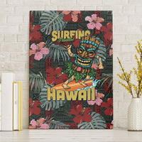 Hawaii Tiki Surfing Canvas Wall Art Mele Kalikimaka i Iulai!