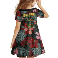 Hawaii Tiki Surfing Family Matching Summer Maxi Dress and Hawaiian Shirt Mele Kalikimaka i Iulai! LT9 - Polynesian Pride