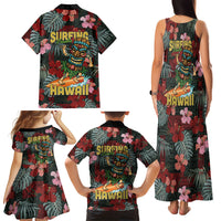 Hawaii Tiki Surfing Family Matching Tank Maxi Dress and Hawaiian Shirt Mele Kalikimaka i Iulai! LT9 - Polynesian Pride