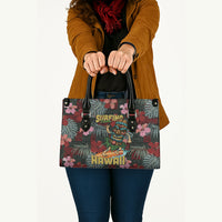 Hawaii Tiki Surfing Leather Bag Mele Kalikimaka i Iulai!