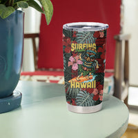 Hawaii Tiki Surfing Tumbler Cup Mele Kalikimaka i Iulai!