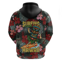 Hawaii Tiki Surfing Zip Hoodie Mele Kalikimaka i Iulai!