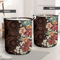 Kanoa Hawai'i Hibiscus Laundry Basket Polynesian Tribal Tattoo Pattern Floral Elements