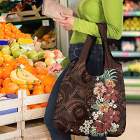 Kanoa Hawai'i Hibiscus Grocery Bag Polynesian Tribal Tattoo Pattern Floral Elements