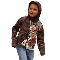Kanoa Hawai'i Hibiscus Kid Hoodie Polynesian Tribal Tattoo Pattern Floral Elements