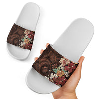 Kanoa Hawai'i Hibiscus Slide Sandals Polynesian Tribal Tattoo Pattern Floral Elements