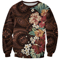 Kanoa Hawai'i Hibiscus Sweatshirt Polynesian Tribal Tattoo Pattern Floral Elements