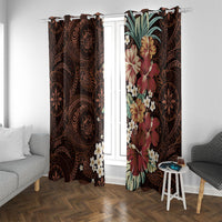 Kanoa Hawai'i Hibiscus Window Curtain Polynesian Tribal Tattoo Pattern Floral Elements