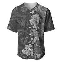 Pauli Hawai'i Hibiscus Baseball Jersey Polynesian Tribal Tattoo Pattern Floral Elements