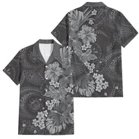Pauli Hawai'i Hibiscus Family Matching Short Sleeve Bodycon Dress and Hawaiian Shirt Polynesian Tribal Tattoo Pattern Floral Elements
