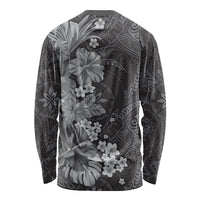 Pauli Hawai'i Hibiscus Long Sleeve Shirt Polynesian Tribal Tattoo Pattern Floral Elements