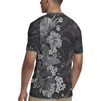 Pauli Hawai'i Hibiscus Rugby Jersey Polynesian Tribal Tattoo Pattern Floral Elements