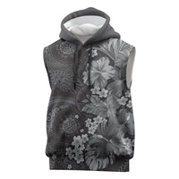 Pauli Hawai'i Hibiscus Sleeveless Hoodie Polynesian Tribal Tattoo Pattern Floral Elements
