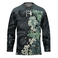 Pauliuli Hawai'i Hibiscus Hockey Jersey Polynesian Tribal Tattoo Pattern Floral Elements