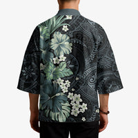 Pauliuli Hawai'i Hibiscus Kimono Polynesian Tribal Tattoo Pattern Floral Elements