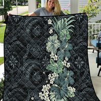 Pauliuli Hawai'i Hibiscus Quilt Polynesian Tribal Tattoo Pattern Floral Elements