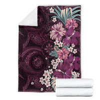 Poni Mama Hawai'i Hibiscus Blanket Polynesian Tribal Tattoo Pattern Floral Elements
