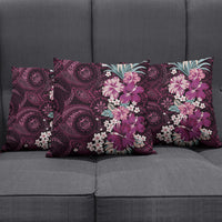 Poni Mama Hawai'i Hibiscus Pillow Cover Polynesian Tribal Tattoo Pattern Floral Elements