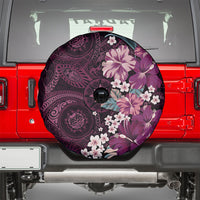 Poni Mama Hawai'i Hibiscus Spare Tire Cover Polynesian Tribal Tattoo Pattern Floral Elements