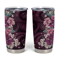 Poni Mama Hawai'i Hibiscus Tumbler Cup Polynesian Tribal Tattoo Pattern Floral Elements