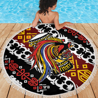 Papua New Guinea Bird Drum Beach Blanket Papuan Batik Motif