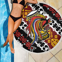Papua New Guinea Bird Drum Beach Blanket Papuan Batik Motif