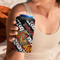 Papua New Guinea Bird Drum 4 in 1 Can Cooler Tumbler Papuan Batik Motif