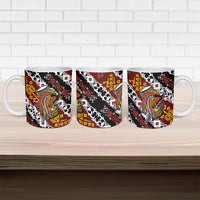Papua New Guinea Bird Drum Ceramic Mug Papuan Batik Motif