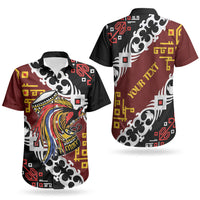 Personalised Papua New Guinea Bird Drum Couples Matching Off Shoulder Maxi Dress and Hawaiian Shirt Papuan Batik Motif