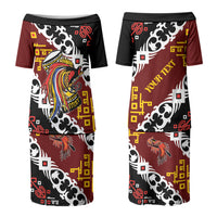 Personalised Papua New Guinea Bird Drum Couples Matching Puletasi and Hawaiian Shirt Papuan Batik Motif