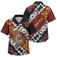 Personalised Papua New Guinea Bird Drum Family Matching Puletasi and Hawaiian Shirt Papuan Batik Motif