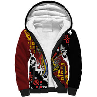 Personalised Papua New Guinea Bird Drum Sherpa Hoodie Papuan Batik Motif