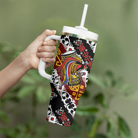Papua New Guinea Bird Drum Tumbler With Handle Papuan Batik Motif