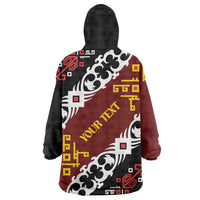 Personalised Papua New Guinea Bird Drum Wearable Blanket Hoodie Papuan Batik Motif