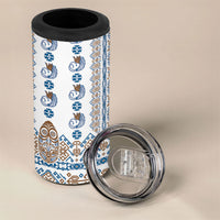 Papua New Guinea Bird Ethnic 4 in 1 Can Cooler Tumbler Papuan Batik Inspired Pattern