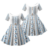 Personalised Papua New Guinea Bird Ethnic Family Matching Off Shoulder Maxi Dress and Hawaiian Shirt Papuan Batik Inspired Pattern