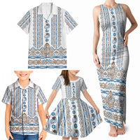 Personalised Papua New Guinea Bird Ethnic Family Matching Tank Maxi Dress and Hawaiian Shirt Papuan Batik Inspired Pattern