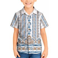 Personalised Papua New Guinea Bird Ethnic Kid Hawaiian Shirt Papuan Batik Inspired Pattern