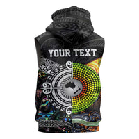 Australia New Zealand Personalised Sleeveless Hoodie Maori Aboriginal Art Style LT9 - Polynesian Pride